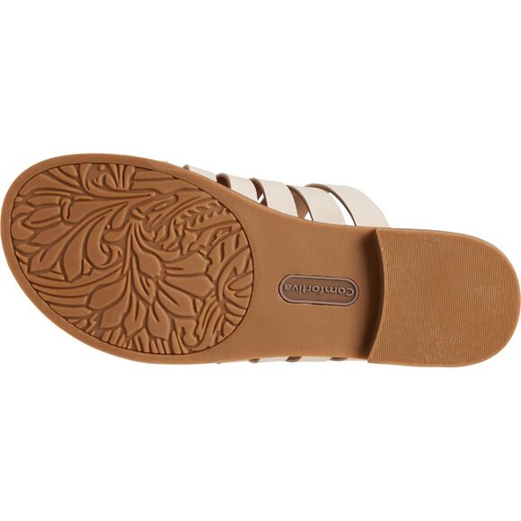 NEW Comfortiva Dasya Slide Sandals - Leather in Beige  For Women 252 - Picture 5 of 5